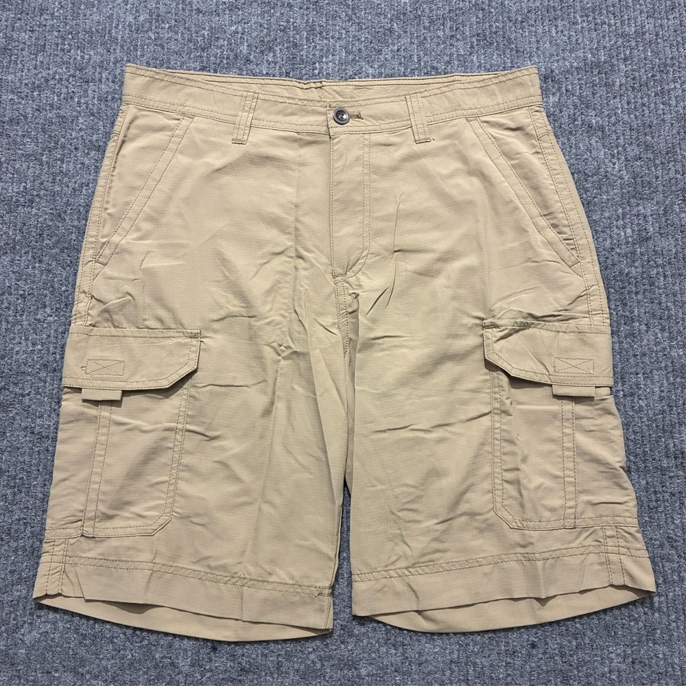 Bass Mens‎ Cargo Shorts Size 32x10 Beige Outdoor Utility Casual Mid Rise